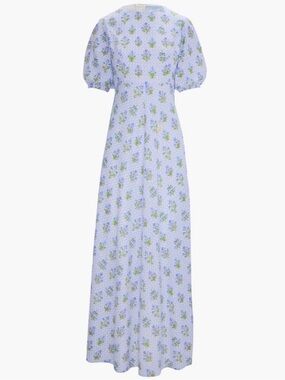 Hill House Light Blue Floral Puff-Sleeve Maxi Dress